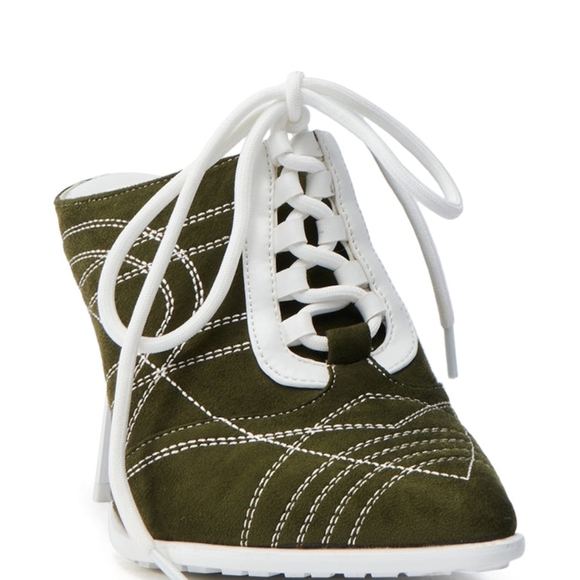 AZALEA WANG "Olive Allure"  Elegant Olive Lace-Up Heels - Picture 4 of 6